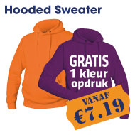 Hooded Sweaters met 1 kleur gratis opdruk